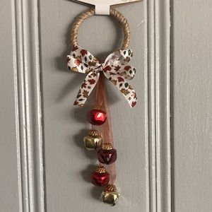 NWT Fall Harvest Theme Door Knob Hanger w/ Bells & Bow